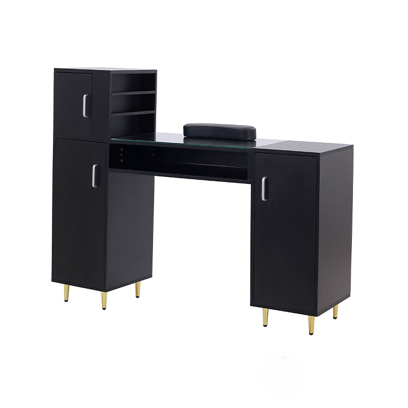 HZ2024BK / HZ2024W โต๊ะทำเล็บท็อปกระจก