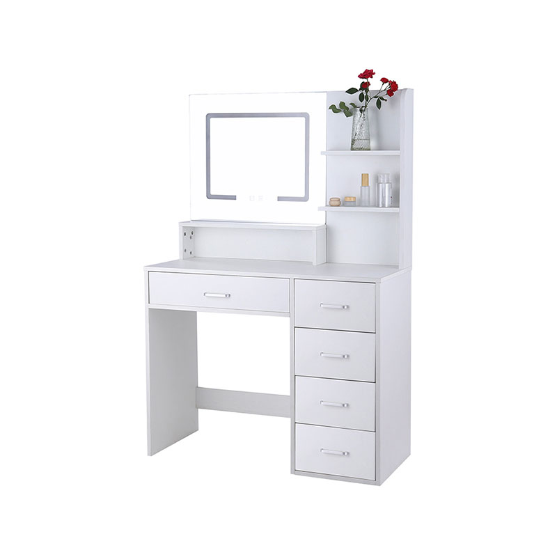 HZ3041 พื้นที่เก็บของกว้างขวางทันสมัยพร้อมกระจก LED ขนาดใหญ่และโต๊ะเครื่องแป้งพร้อมไฟ