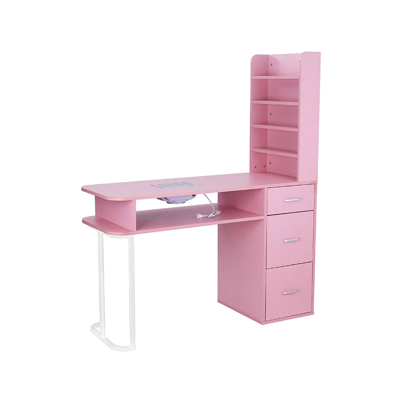 HZ2040PK โต๊ะทำเล็บร้านเสริมสวยพร้อมตัวเก็บฝุ่นและเบาะรองข้อมือ