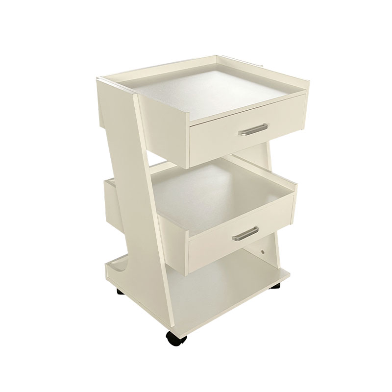 HZ2082BK / HZ2082 รถเข็นร้านเสริมสวยมีล้อรถเข็นกลิ้งสถานีตัดผมพร้อมลิ้นชัก