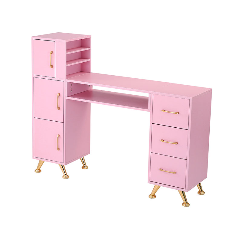 HZ2024BP โต๊ะทำเล็บโต๊ะทำเล็บสำหรับเทคโนโลยีเล็บพร้อมท็อปกระจกและที่วางข้อมือ