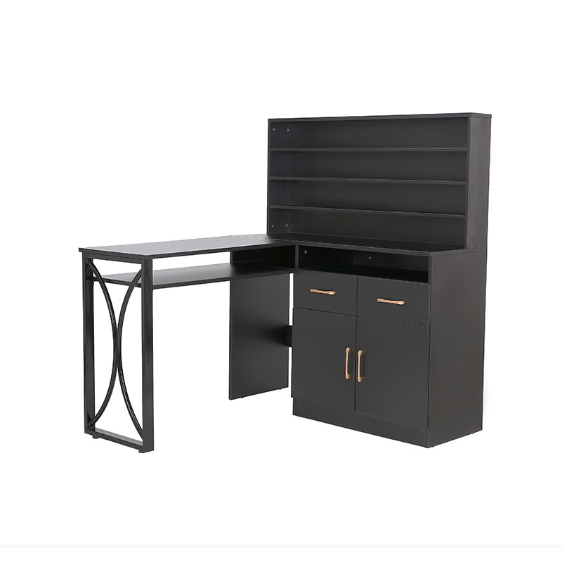 HZ2080 โต๊ะทำเล็บอเนกประสงค์สีดำพร้อมลิ้นชัก