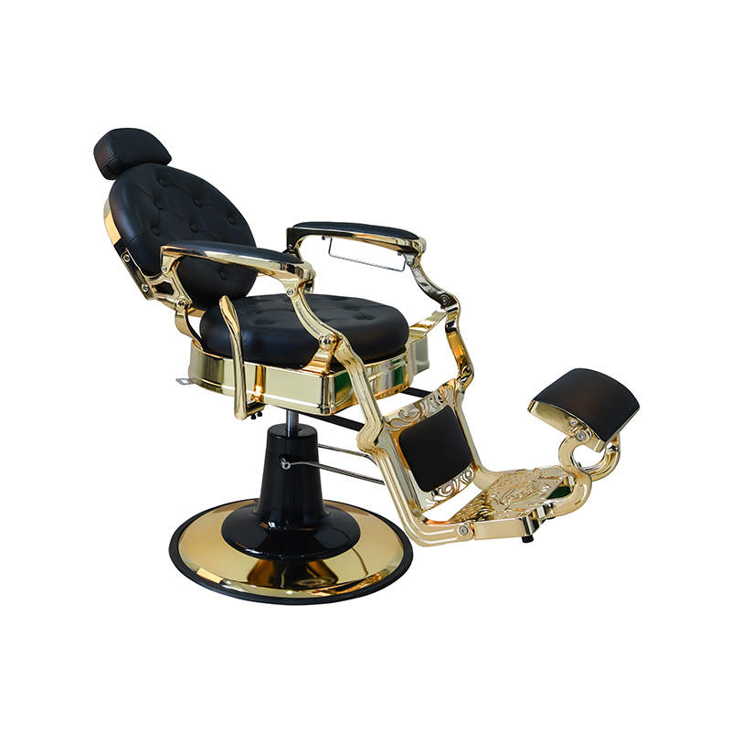 HZ8799AGD เก้าอี้ตัดผมวินเทจเคลือบทองสีดำ
