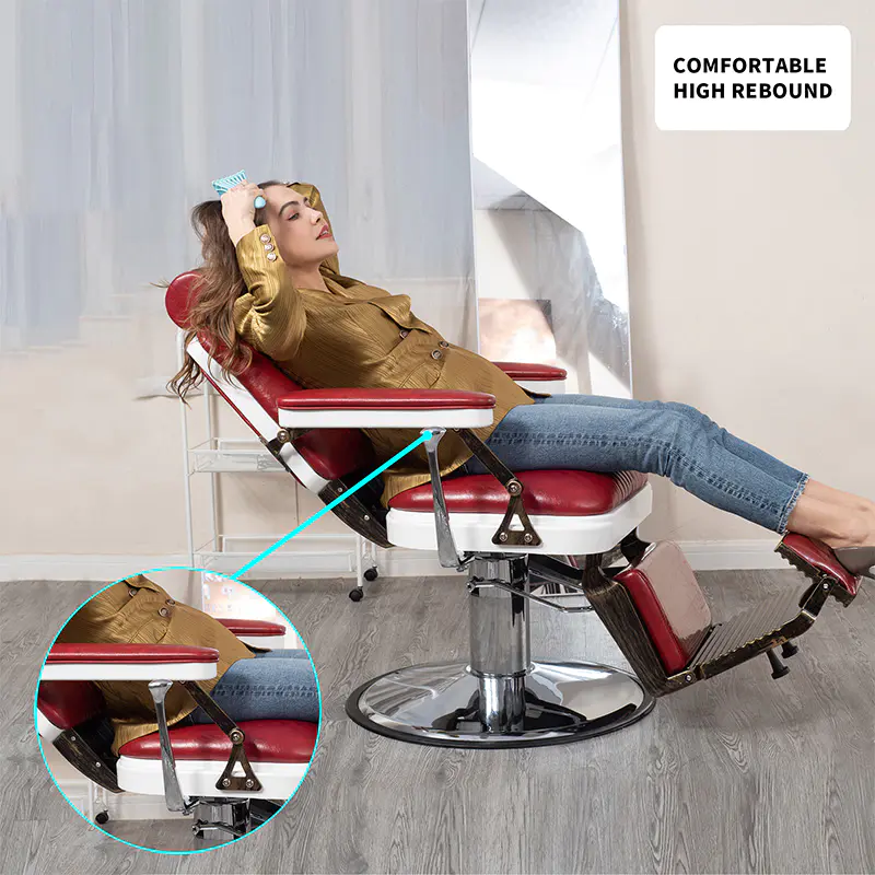 HZ8753BK / HZ8753GR / HZ8753RD เก้าอี้ตัดผม lincoln วินเทจสีดำ