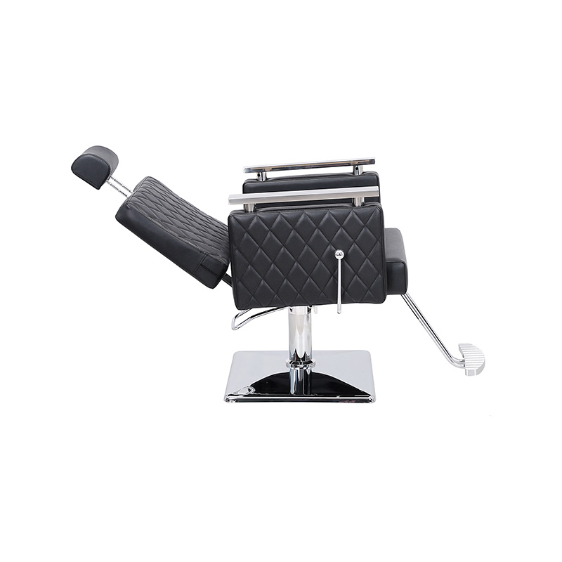 HZ8803D เก้าอี้เสริมสวยพนักพิงสี่เหลี่ยมเพชรสีดำ