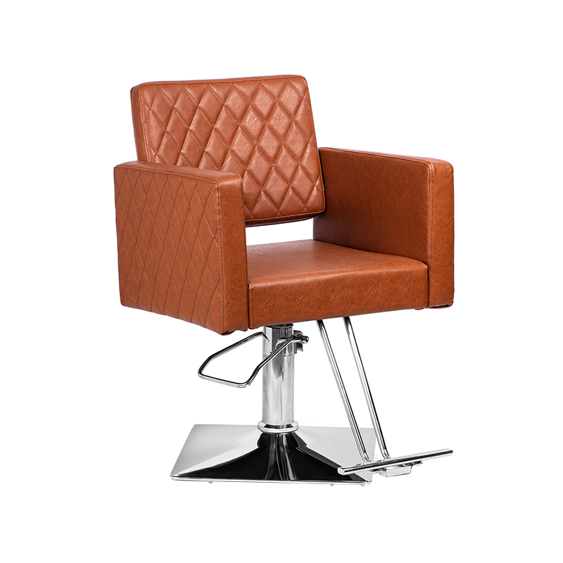 HZ8822D / HZ8822DBK สีน้ำตาล/สีดำเก้าอี้ผมที่นั่งกว้างอลูมิเนียมที่วางเท้าเก้าอี้ตัดผมไฮดรอลิก