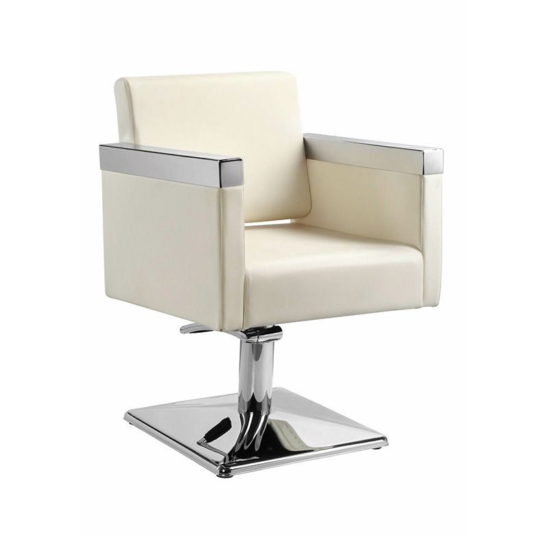 HZ8823 เก้าอี้ร้านเสริมสวยทรงหนังสีเบจ