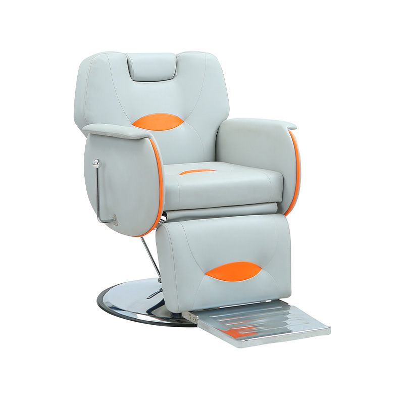 HZ87128 เก้าอี้ร้านเสริมสวยปรับเอนได้สำหรับงานหนักสีน้ำเงิน Smog