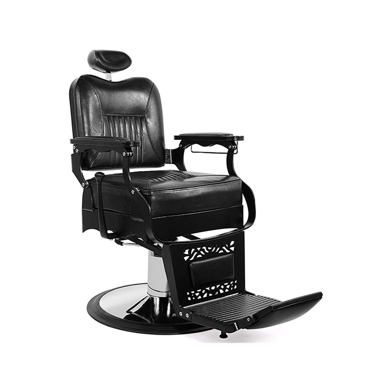 HZ8754 เก้าอี้ร้านเสริมสวยสไตล์วินเทจสีดำ