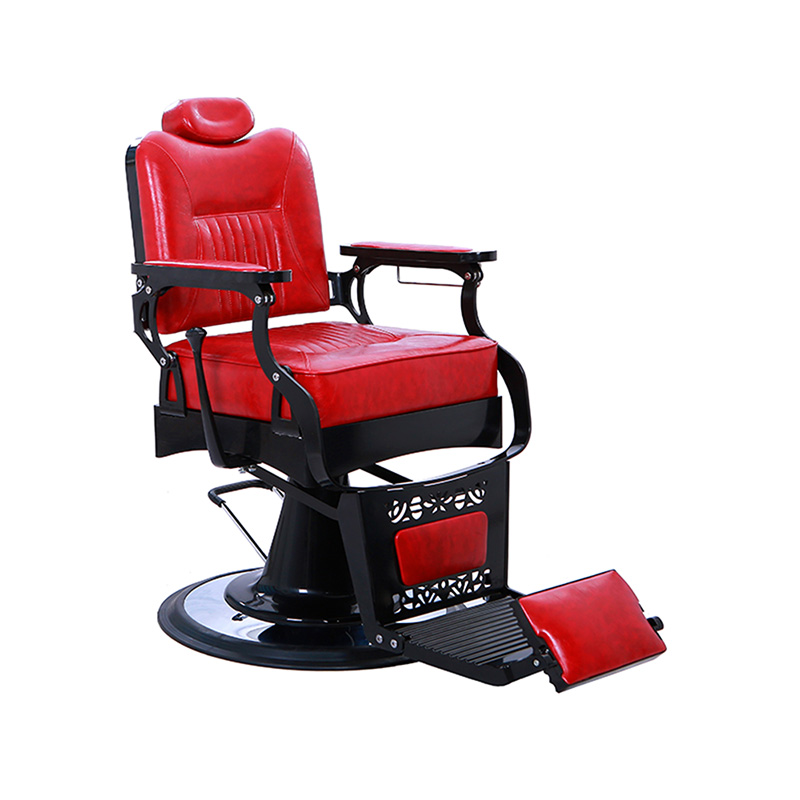 HZ8754RD เก้าอี้ร้านเสริมสวยสีแดงสไตล์วินเทจ