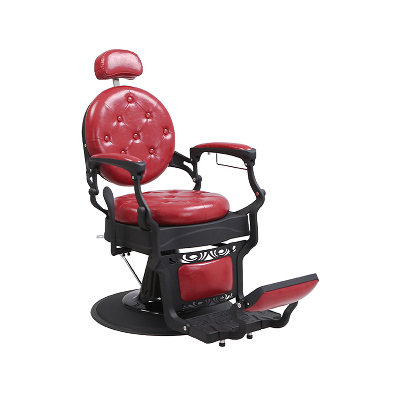 HZ8799MS เก้าอี้ตัดผมผ้าลินินซักเบอร์กันดีสไตล์วินเทจ