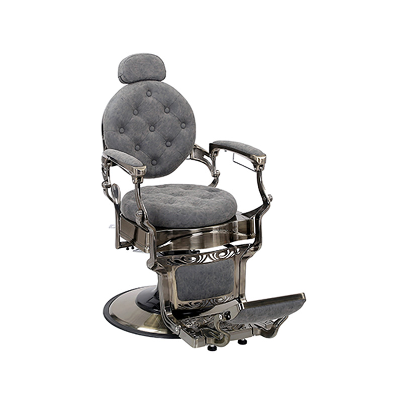 HZ8799QM เก้าอี้ทำผมเบาะกลมสีเทา